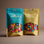 Custom-printed candy mylar bags with vibrant designs