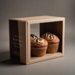 Custom bakery box with a window for displaying cupcakes