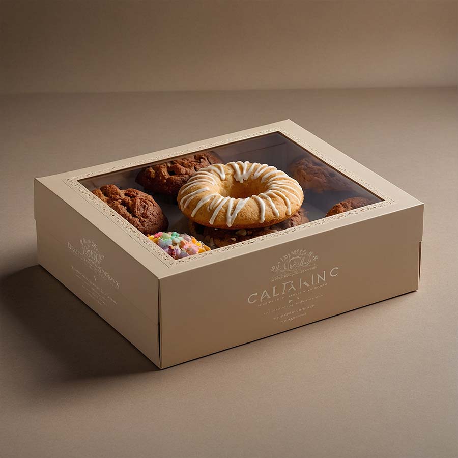 Sturdy custom bakery box for cakes and pastries