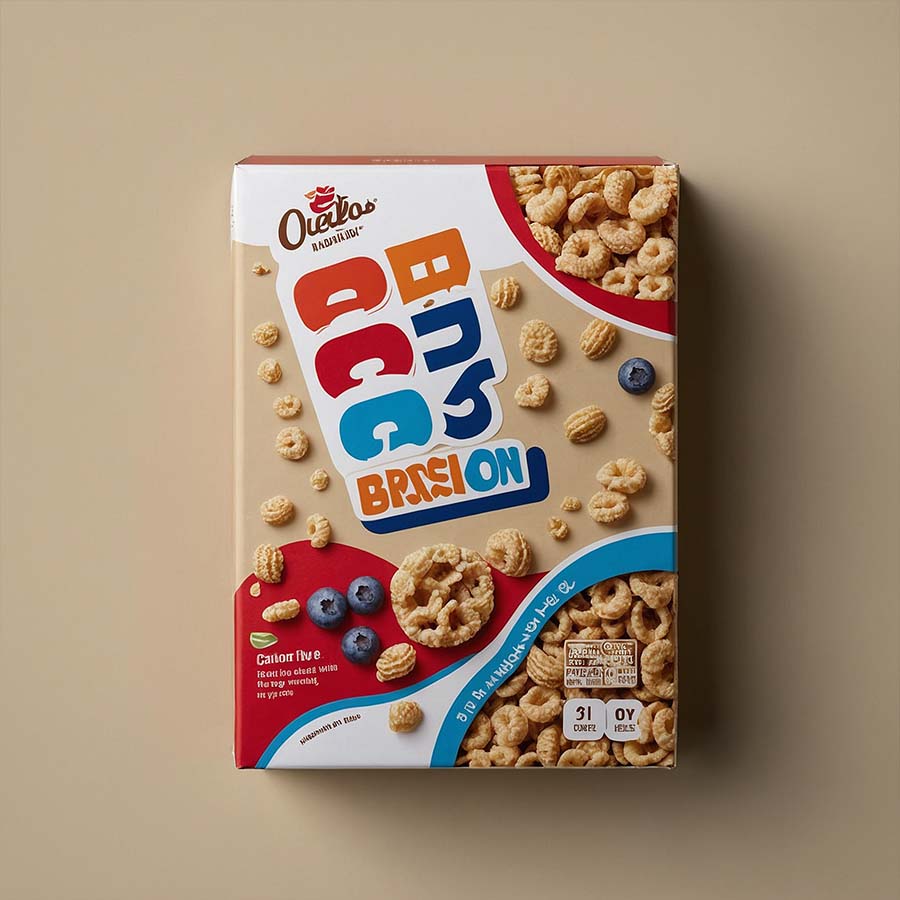 Sturdy cardboard cereal box with custom printing