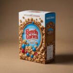 Personalized cereal box with brand colors and details