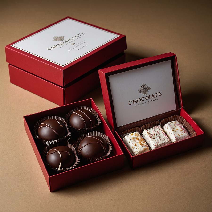 Luxury chocolate packaging with custom logo