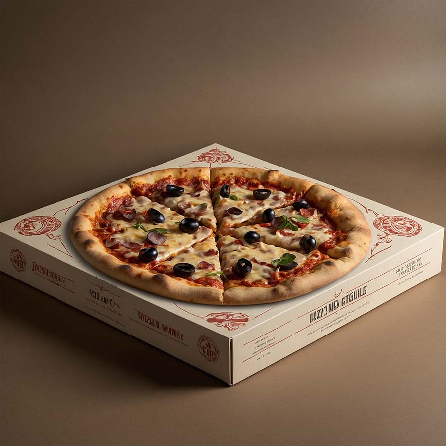 Custom pizza boxes with eco-friendly materials and unique designs by Hexa Custom Boxes