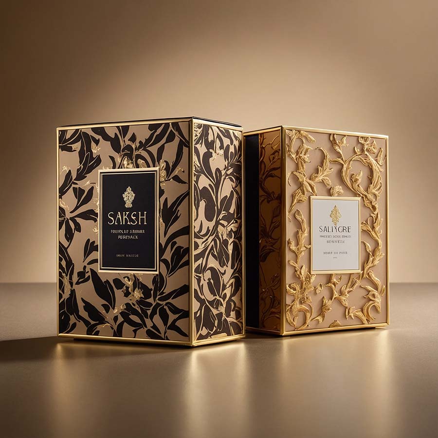 High-end fragrance packaging with custom branding