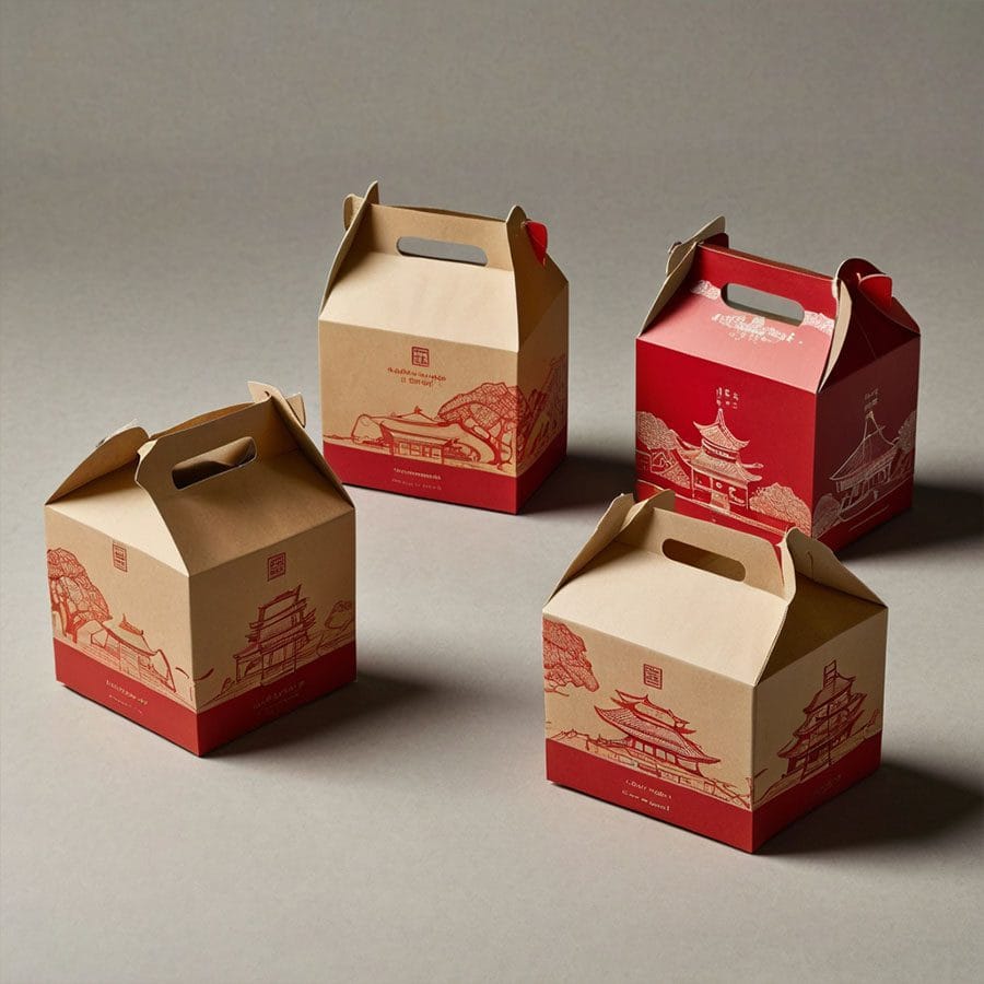 Custom printed Chinese food containers with logos