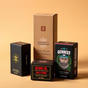 Elegant beard oil boxes with custom branding