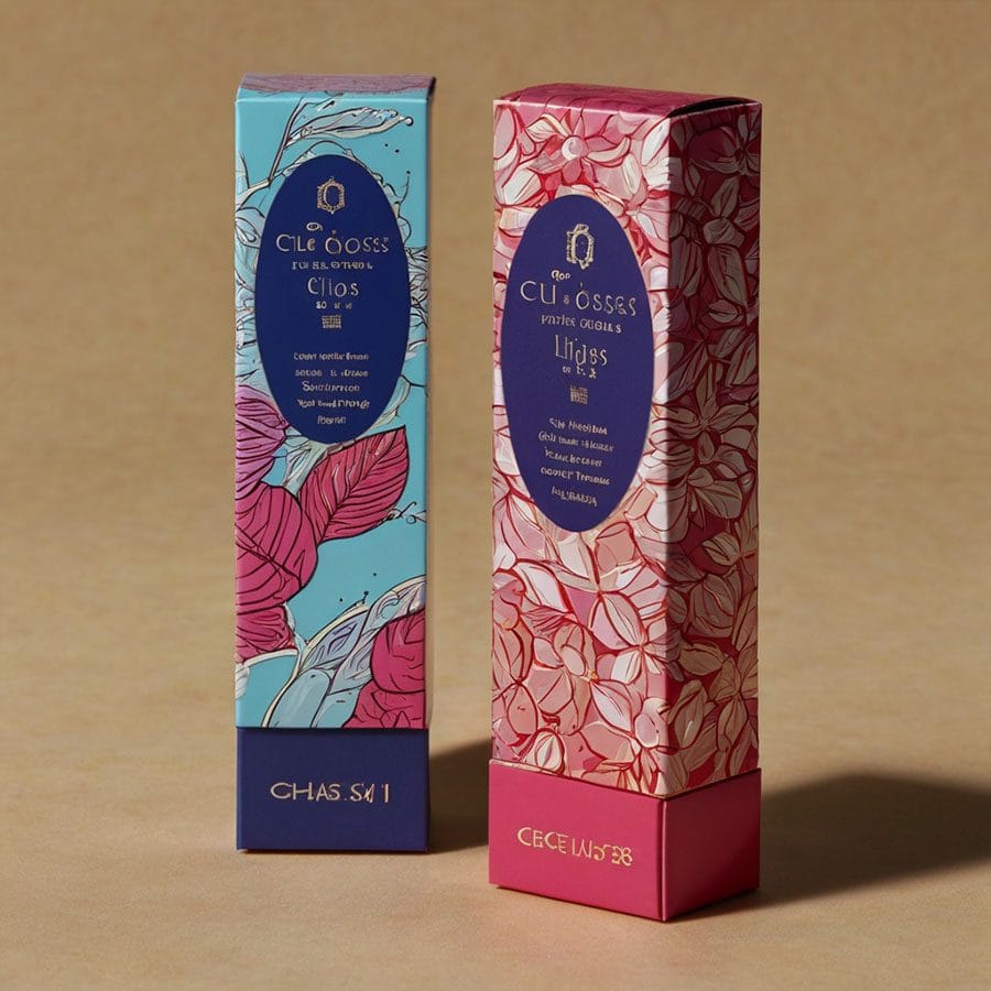 Glossy finish lip gloss packaging with window