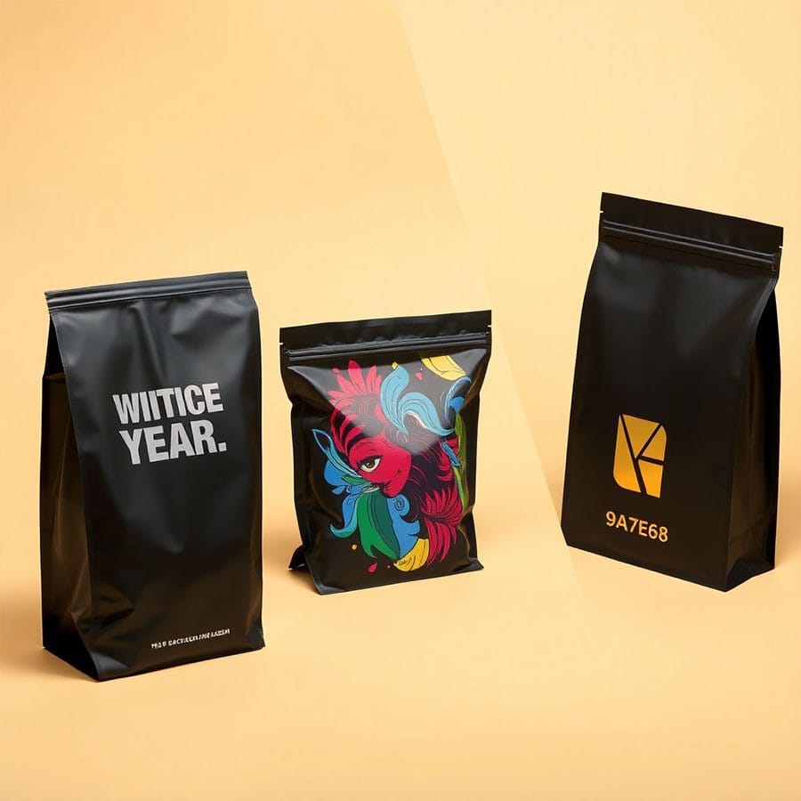 Matte finish custom printed Mylar bags with resealable zip