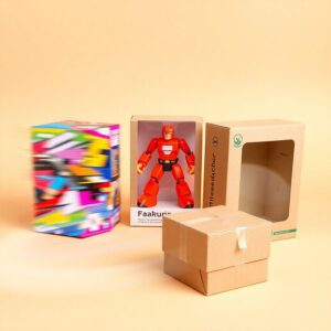 Eco-friendly cardboard toy packaging with branding
