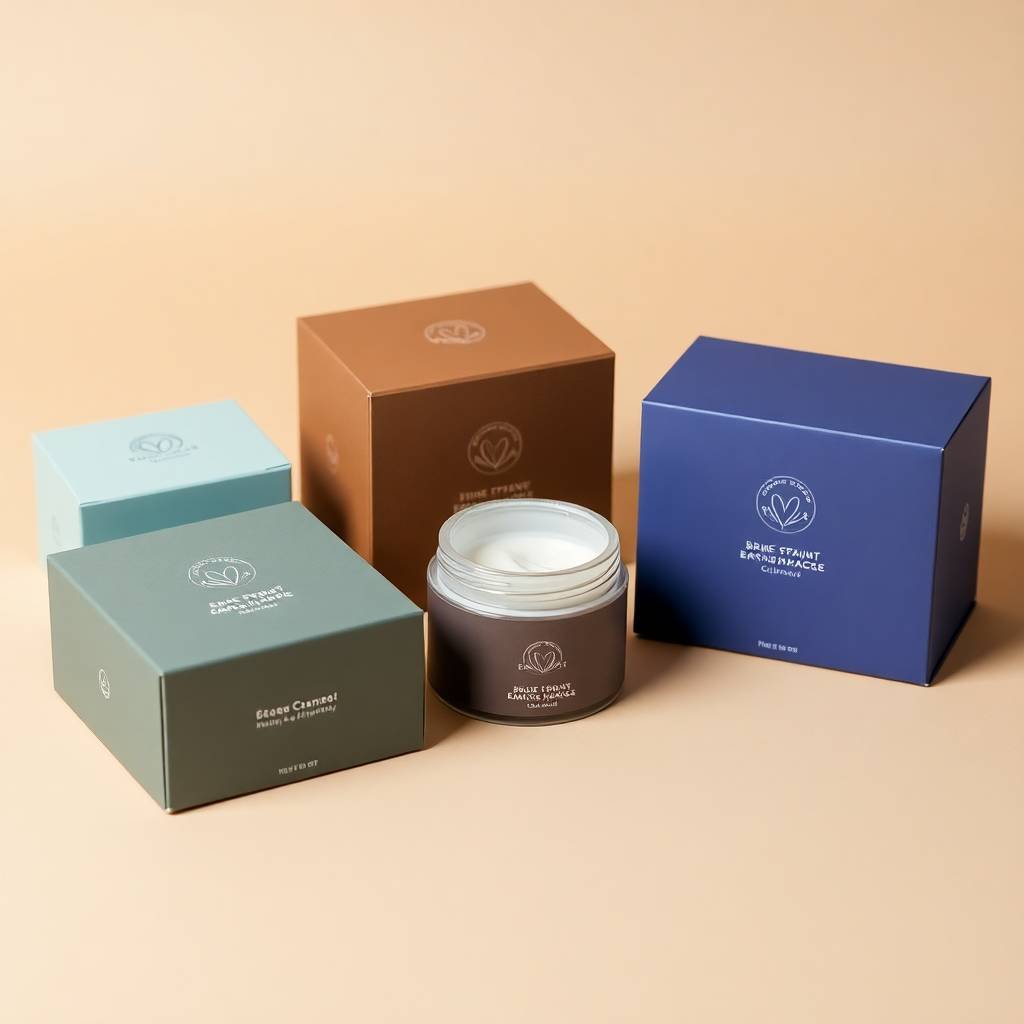 Cream Rectangular Box Custom Printed Cream Boxes & Cosmetic Packaging
