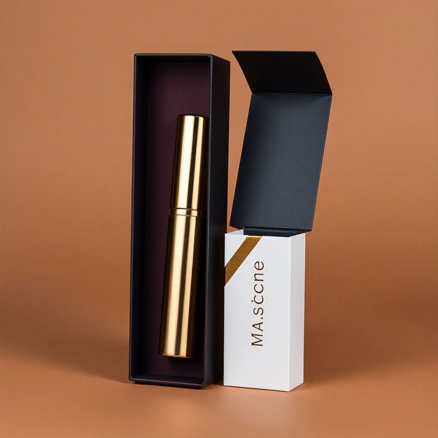 Gold Foil Mascara Box packaging design
