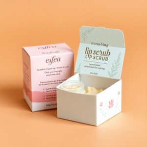 Custom printed Lip Scrub box with floral design