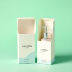 Luxury skincare lotion boxes with gold foil design