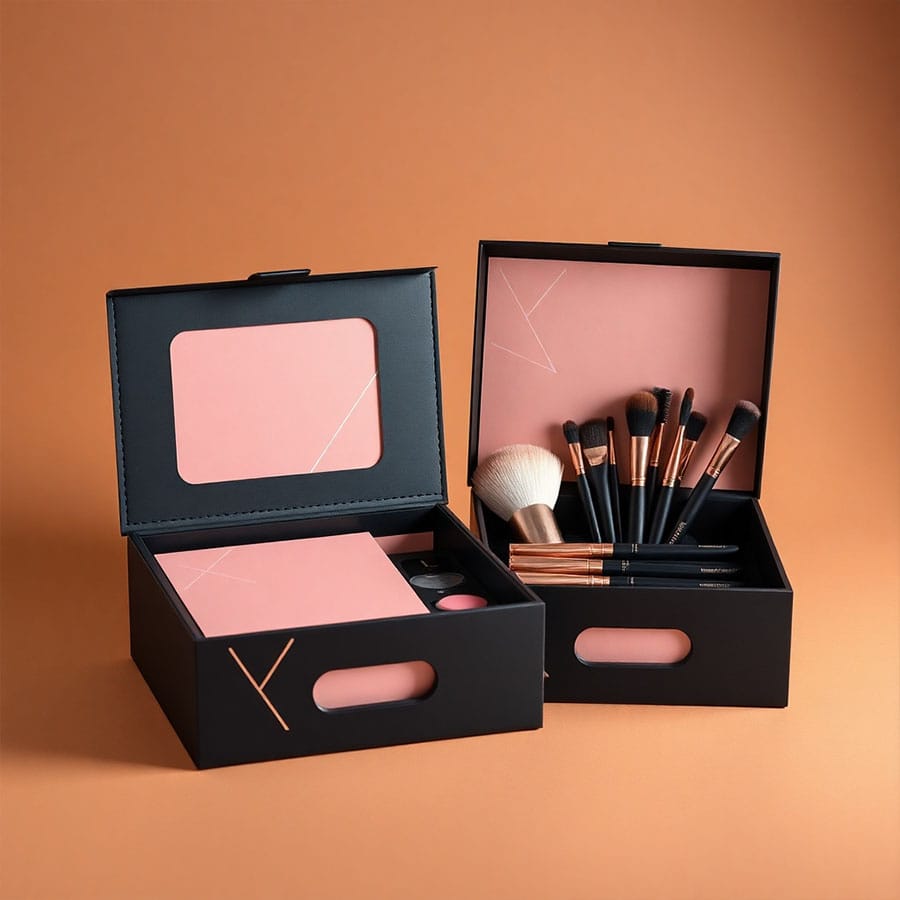 Eco-friendly Makeup Tool packaging with insert trays