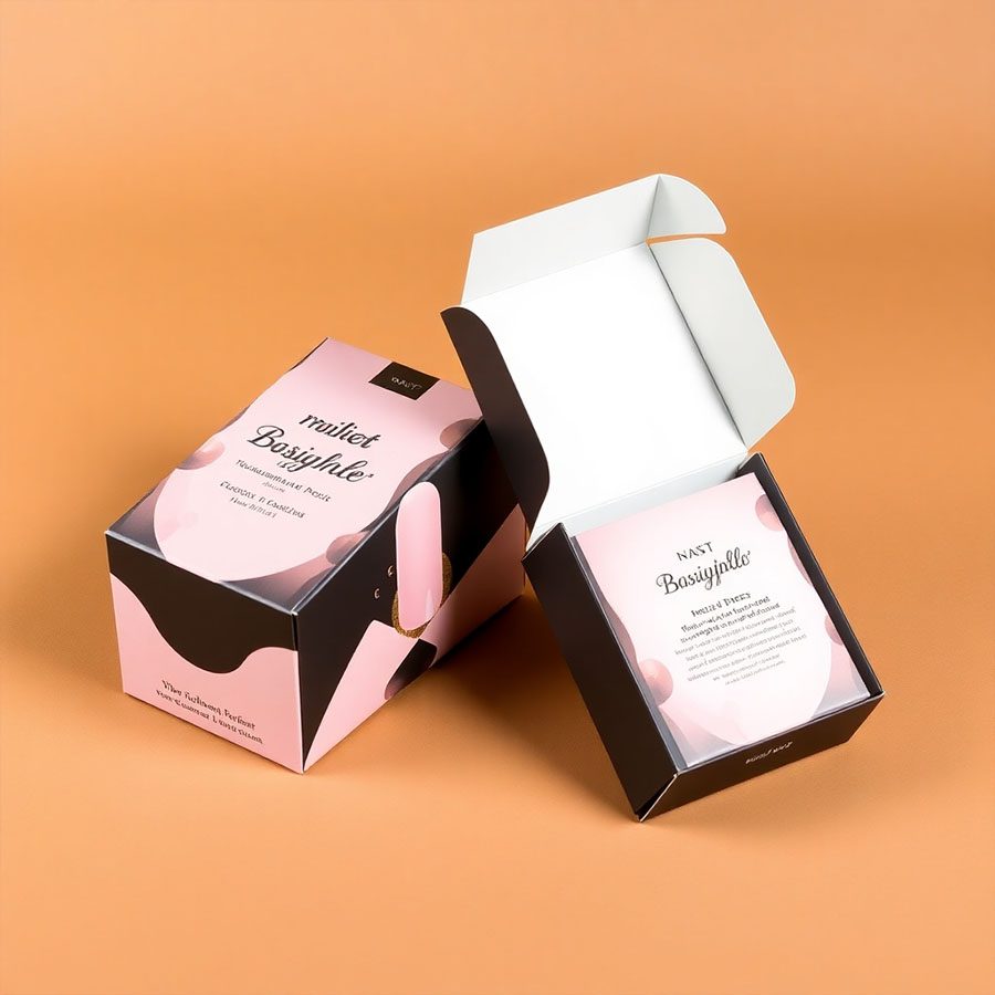 Black custom nail box for press-on nails