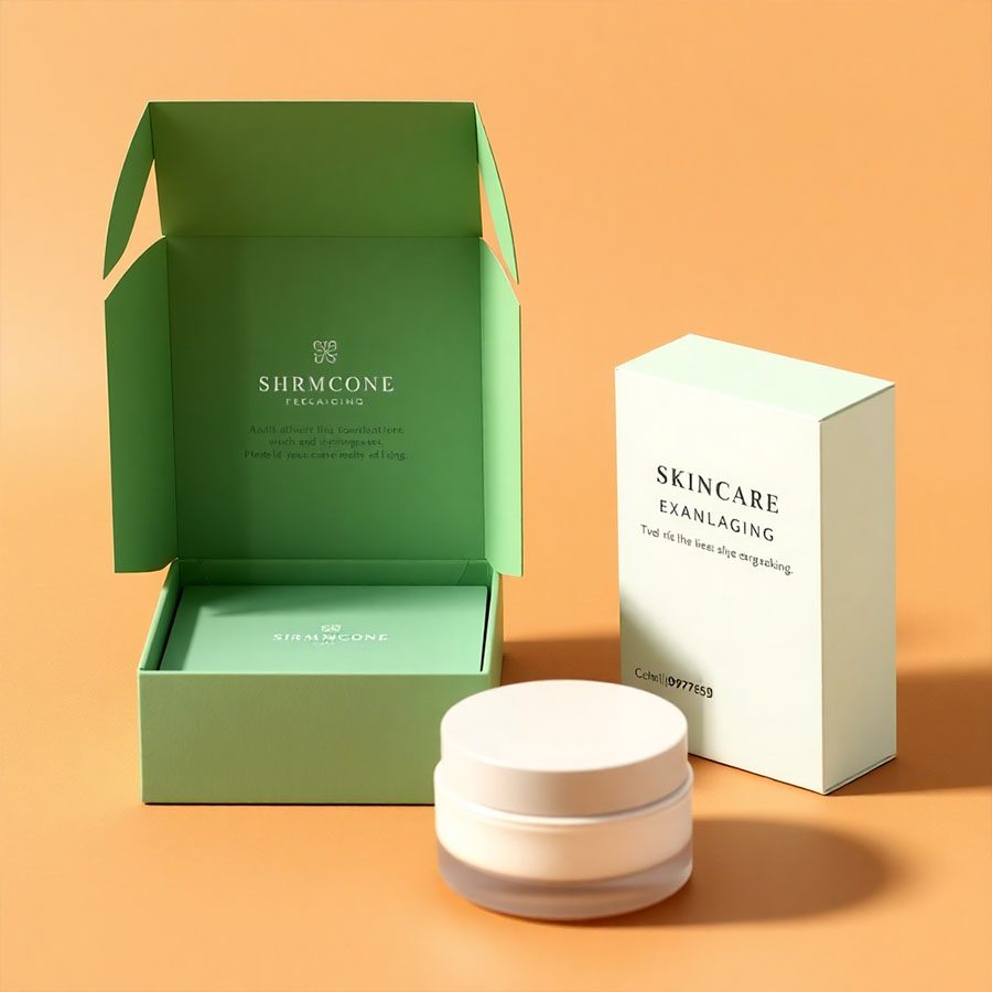 Elegant skin care packaging with custom printing