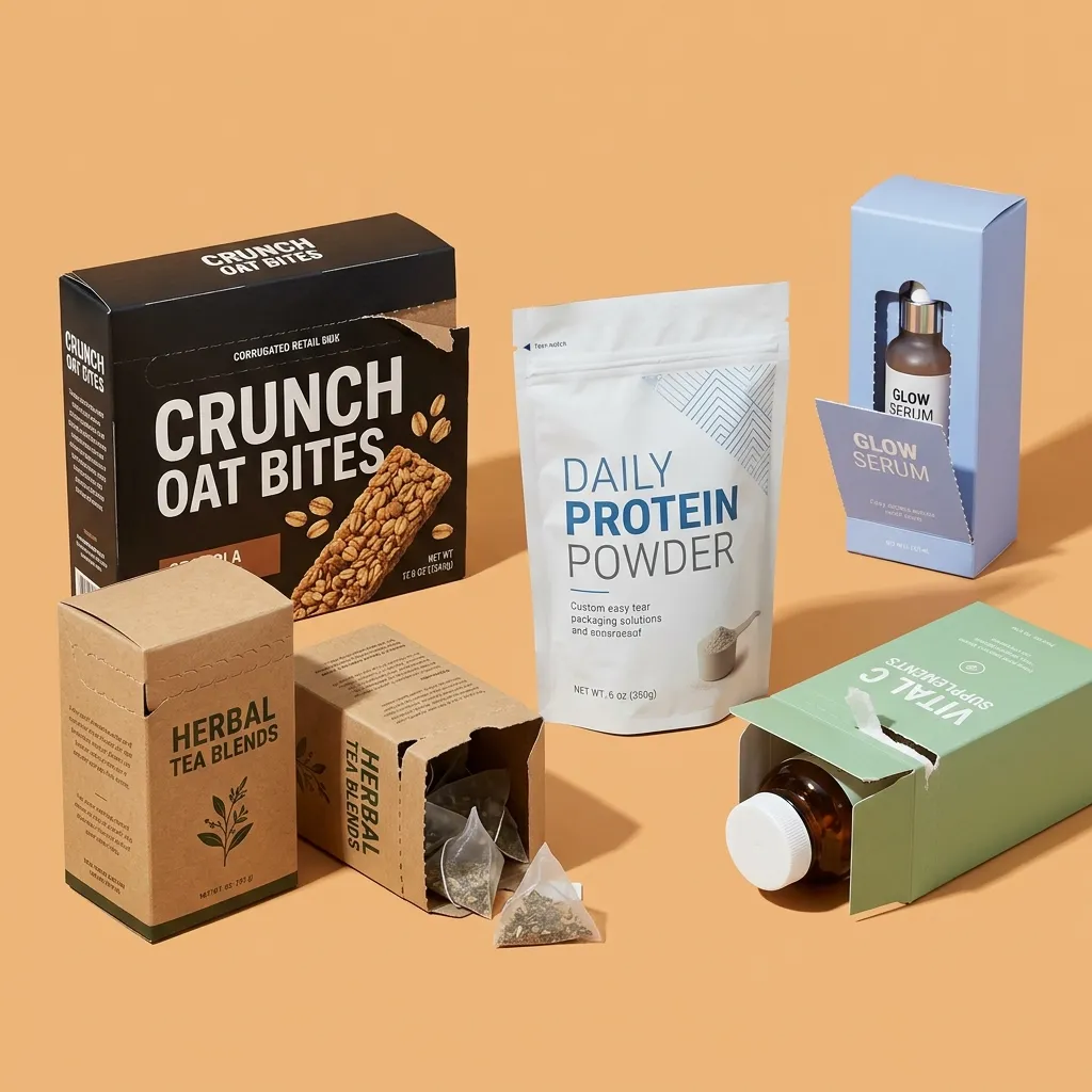 Custom Easy Tear Packaging & Tear Strip Boxes