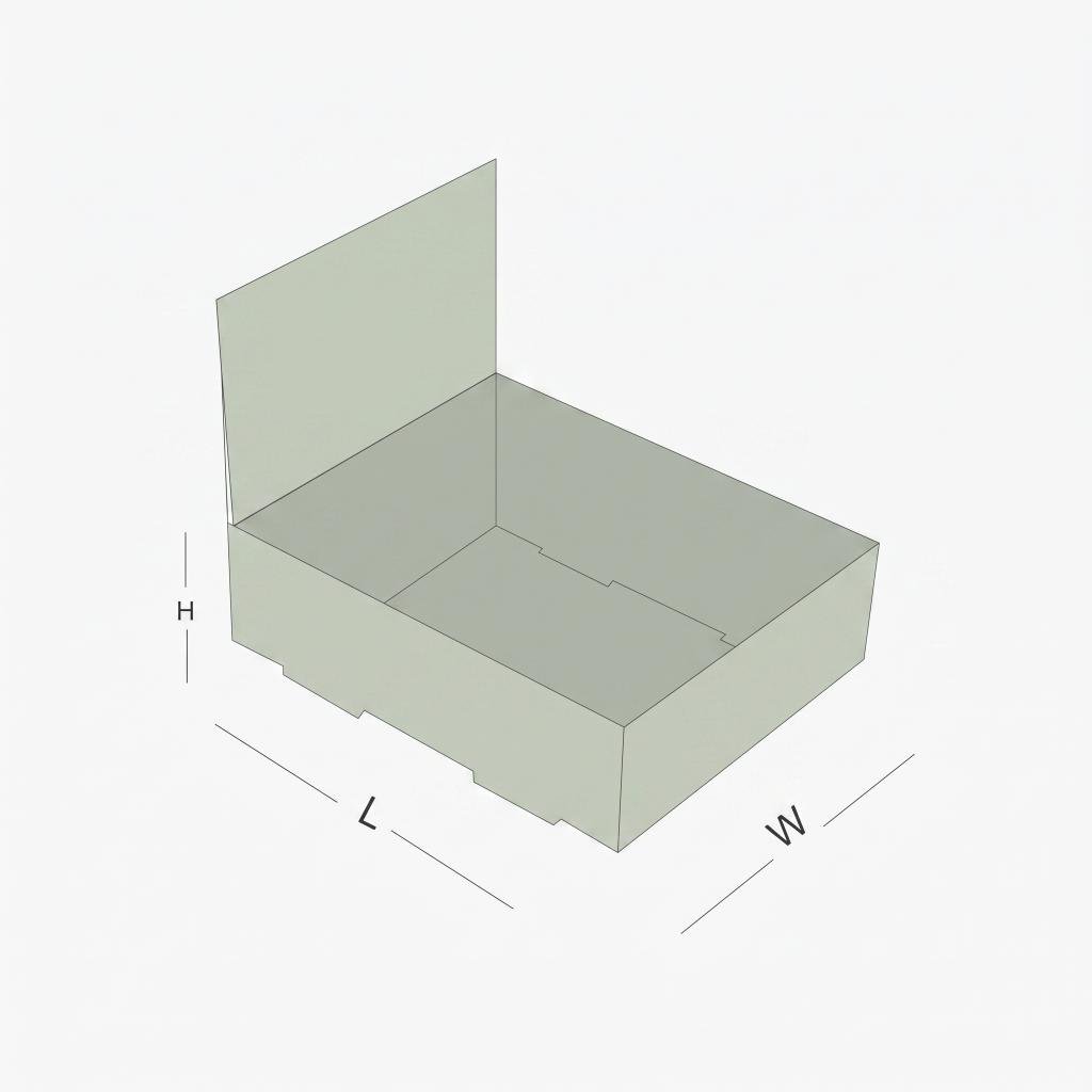 custom double wall tuck top box open showing built-in display header