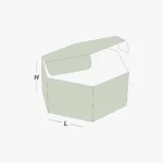 custom hexagon boxes in multiple styles including tuck-top window and 2-piece lid base
