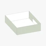 custom four corner tray with pre-glued corners open-top display packaging