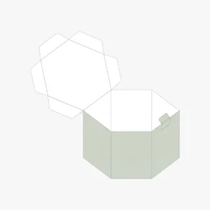 custom hexagon 2 piece boxes with lid and base showing six panel construction and premium finish