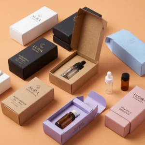 custom cardboard vial boxes in white SBS folding carton with printed compliance copy